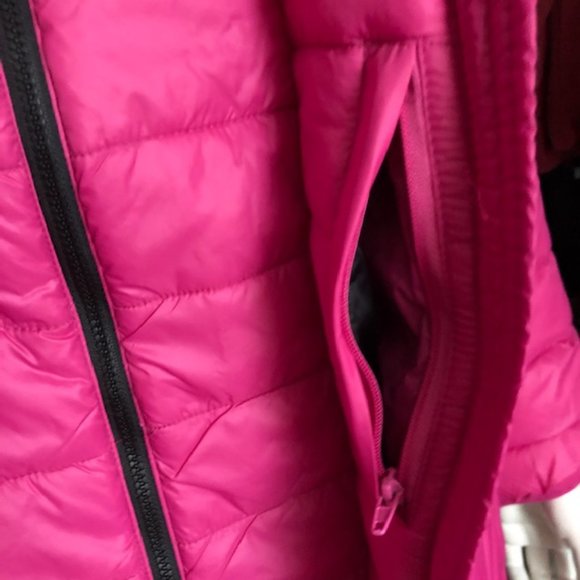 NWT DKNY Premium Down Blend Hooded Puffer Jacket Pink XL - Picture 7 of 15